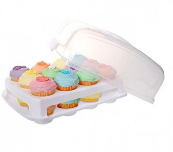 TAŞIMA KABI MİNİ CUPCAKE 24 LÜ BEYAZ