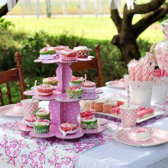 STAND 3 KATLI KARTON PEMBE PUANLI