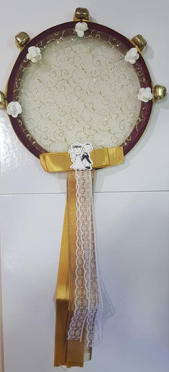 KINA TEFİ DANTELLİ ZİLLİ ALTIN