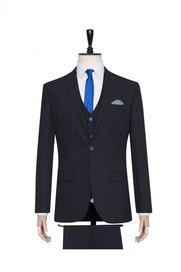 Yelekli Slim Fit Takım Elbise - 2