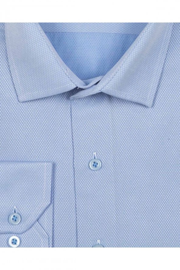 Slim Fit Armür Desenli Erkek Gömlek - 2