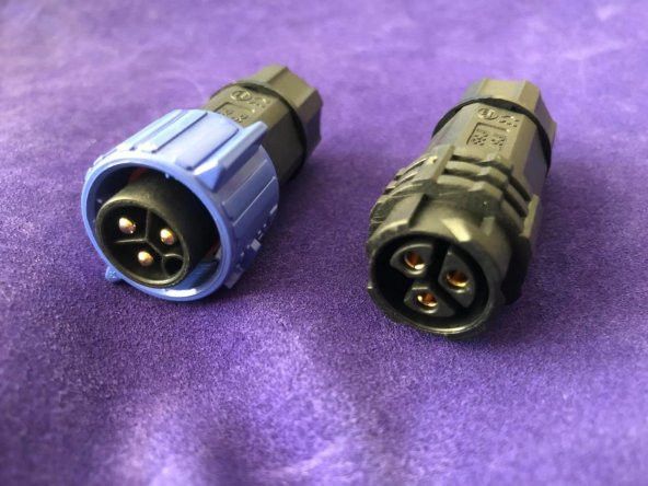 Jnicon IP68 5-8mm Su Geçirmez Konnektör Çifti - 3 Pinli Soket
