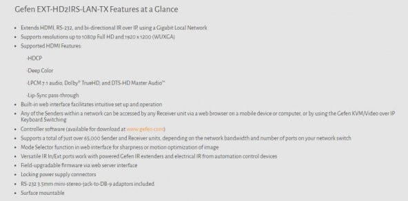 Gefen EXT-HD2IRS-LAN-TX RS-232 ve 2 Yollu IR Gönderici - Resim 7
