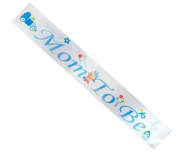 KUŞAK MOM TO BE(ANNE OLMAK) MAVİ YAZILI ürün görseli 1