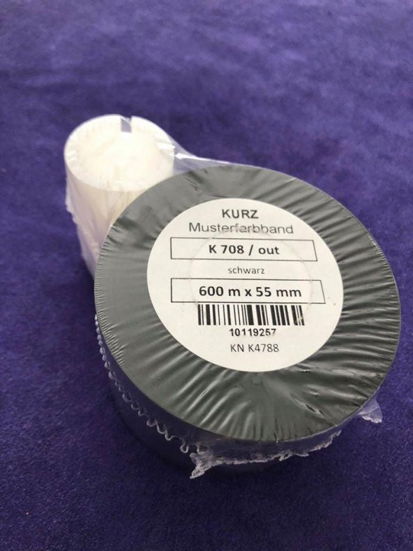 Kurz K 708 / Out Siyah Wax Ribon 600m x 55mm - Termal Baskı Kağıdı Wax Ribbon