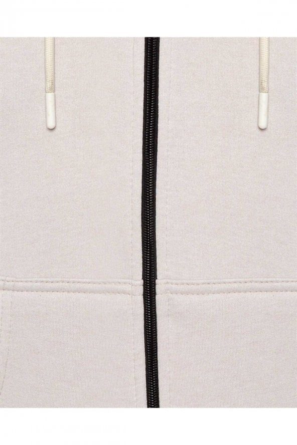 Üç Iplik Fermuarlı Kapüşonlu Yeşil Erkek Sweatshirt - Resim 4