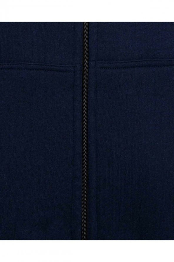 Üç Iplik Fermuarlı Kapüşonlu Yeşil Erkek Sweatshirt - Resim 12