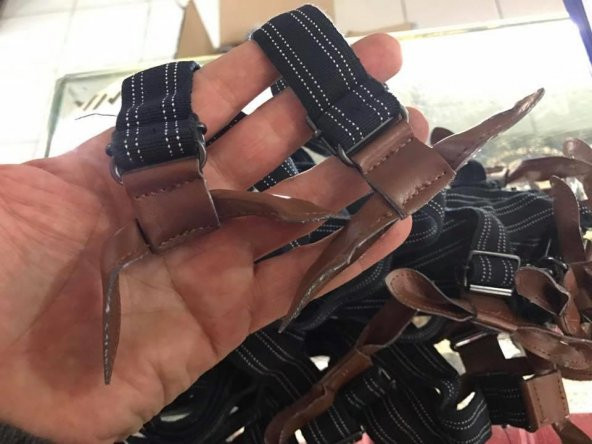 Düğmeli Tarz Derili Pantolon Askı 10 Adet - Çocuk Yetişkin Pantolon Askı - 9