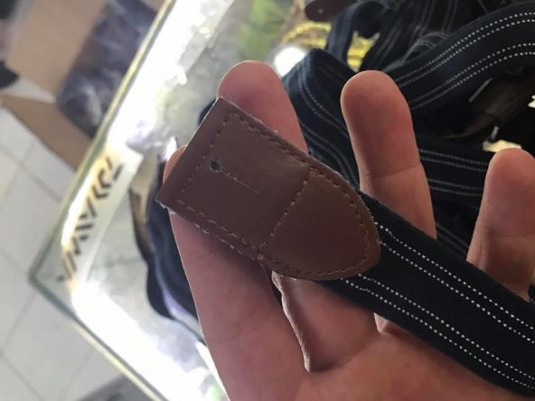 Düğmeli Tarz Derili Pantolon Askı 10 Adet - Çocuk Yetişkin Pantolon Askı - 10
