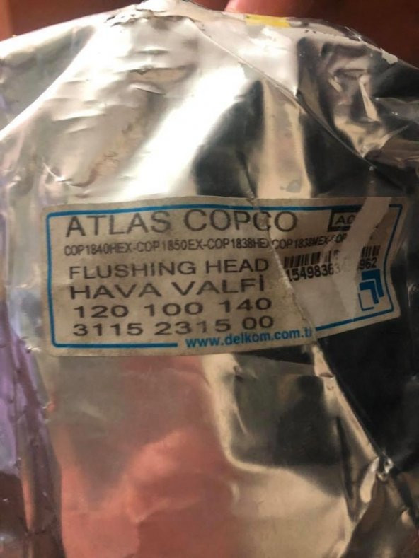Atlas Copco Flushing Head 3115 2315 00 - Delici İş Makinesi Hava Valfi 120 100 140 - 3