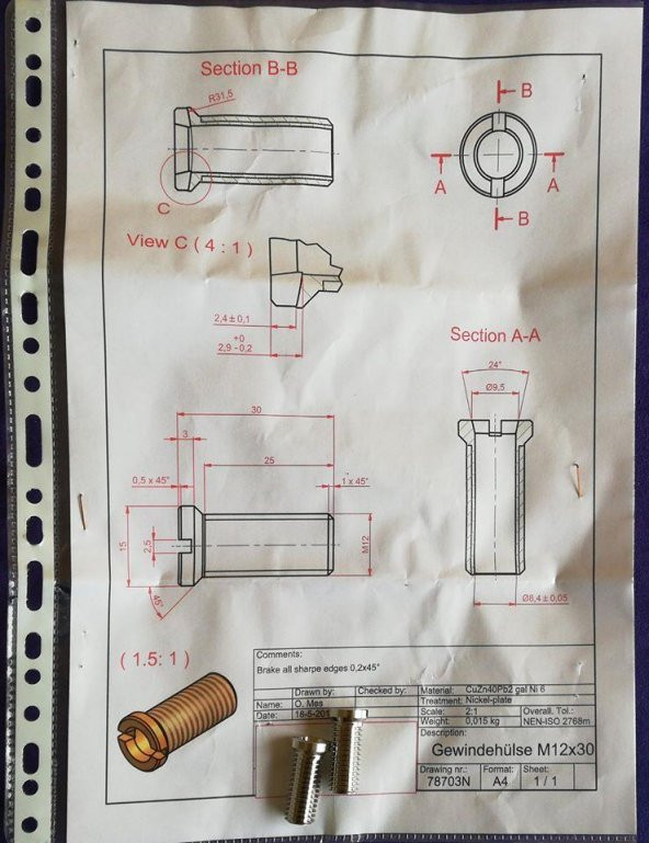 P10 1/3P MV 1 Pirinç Alaşım Eşanjör Su Kutusu CuZn40Pb2 - Resim 10
