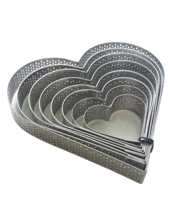 DELİKLİ TART SET 8 Lİ KALP