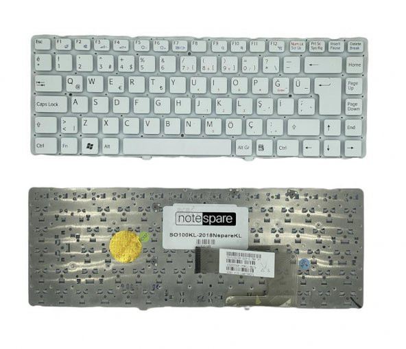 Sony Vaio VGN-NW120J/S, VGN-NW125J/T Uyumlu Laptop Klavye Beyaz TR