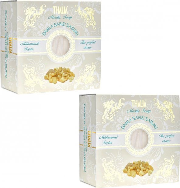 Thalia Sıkılaştırmaya Yardımcı Damla Sakızı Özlü Doğal Katı Sabun - 150 gr x 2 Kutu
