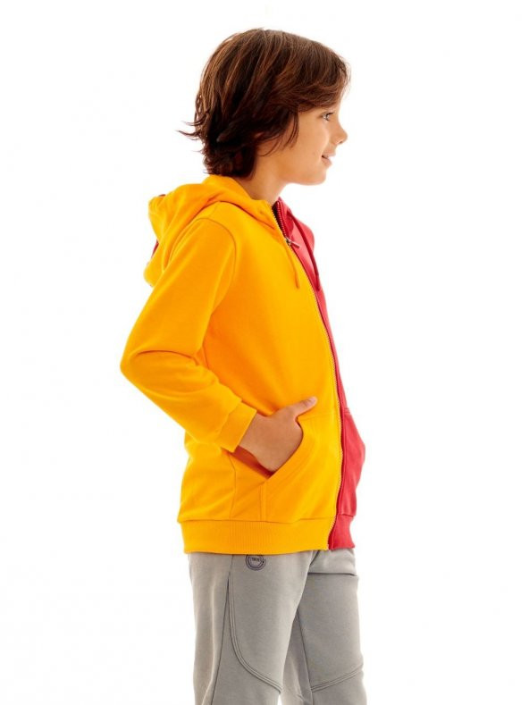 Galatasaray Orijinal Sarı Kırmızı Kapüşonlu Çocuk Sweat Hediyelik Ahşap Kutulu - 4