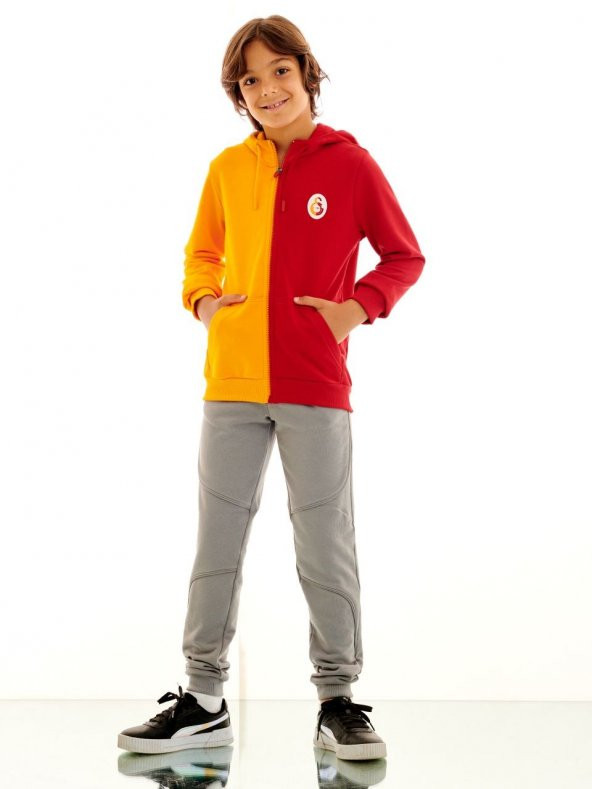 Galatasaray Orijinal Sarı Kırmızı Kapüşonlu Çocuk Sweat Hediyelik Ahşap Kutulu - 6