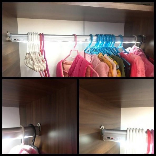 6 Adet Dolap Içi Sensörlü Menteşe Lambası Led Pilleri Dahil - 5