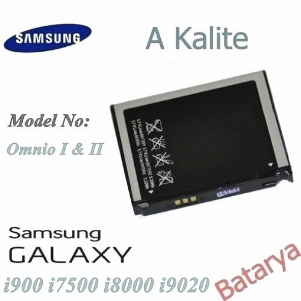 Samsung i900 Batarya Omnia i7500 Galaxy i8000 Omnia 2 i9020 Uyumlu Yedek Batarya