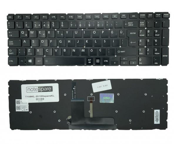 Toshiba Satellite L50-B-1KJ Uyumlu Işıklı Klavye Siyah TR