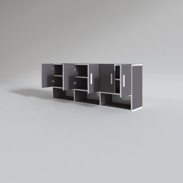 Kenzlife hazır mutfak vice gri 060*180*22 mutfak banyo dolabı kapaklı raflı - Resim 2