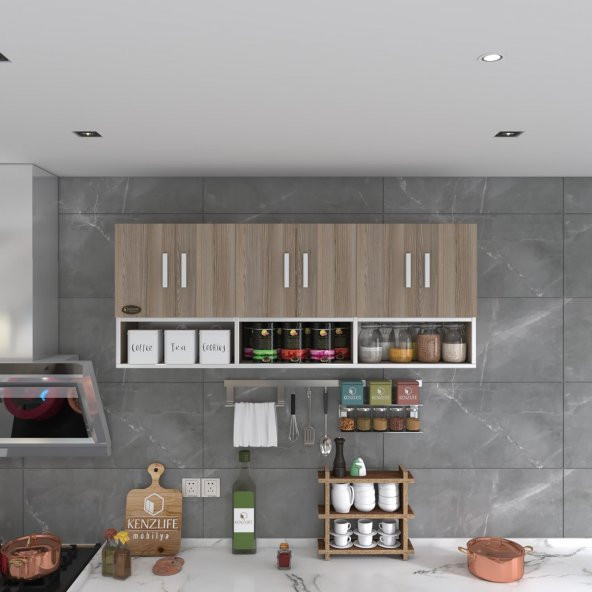 Kenzlife hazır mutfak vice crd 060*180*22 mutfak banyo dolabı kapaklı raflı - Resim 4