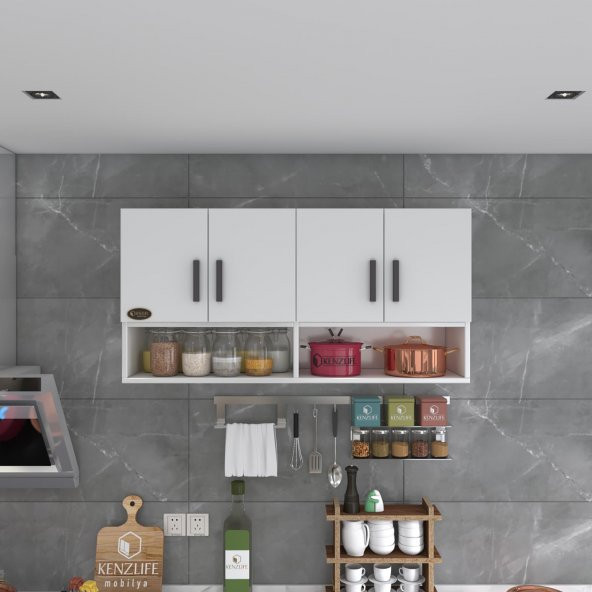 Kenzlife hazır mutfak vesper byz 060*120*22 mutfak banyo dolabı kapaklı raflı - 4