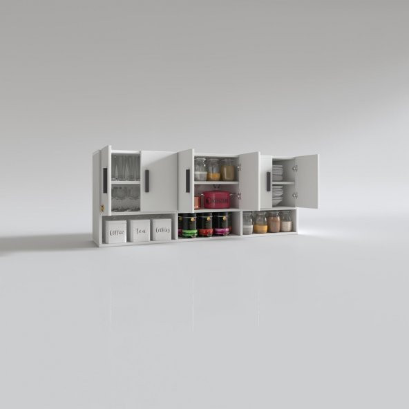 Kenzlife hazır mutfak vice byz 060*180*22 mutfak banyo dolabı kapaklı raflı - Resim 3