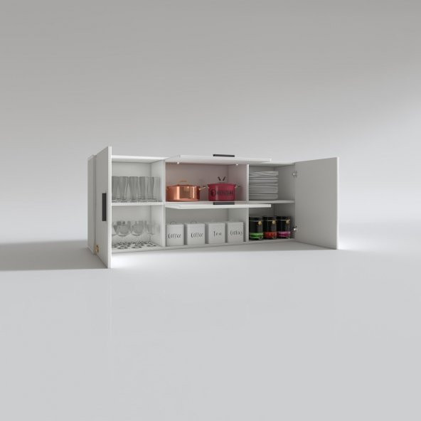 Kenzlife hazır mutfak lucida byz 060*150*22 mutfak banyo dolabı kapaklı raflı - Resim 2