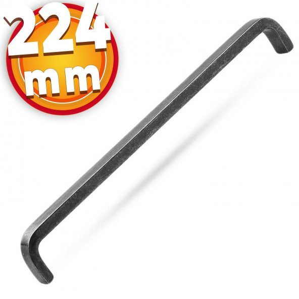 Çekmece Dolap Kapak Kulpu Kulbu 224 mm Antik Gümüş Metal Kulp ürün görseli