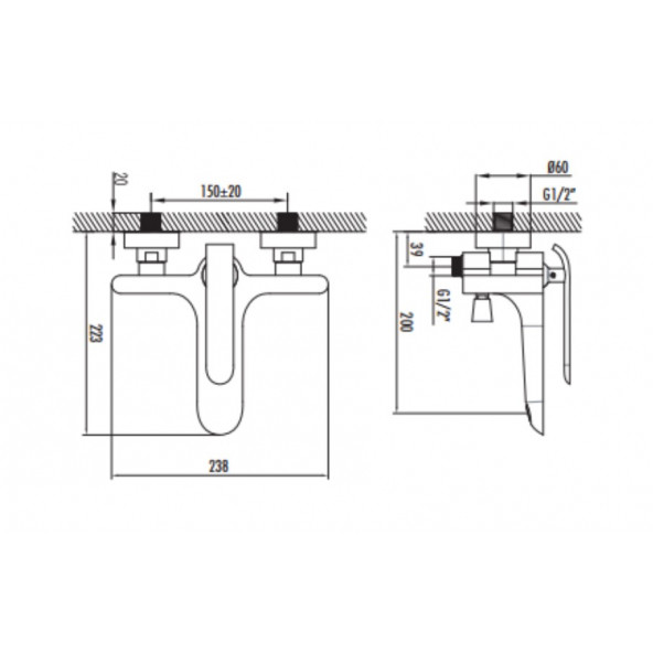 Creavit BL2511-B Bloom Beyaz Banyo Armatürü - 2