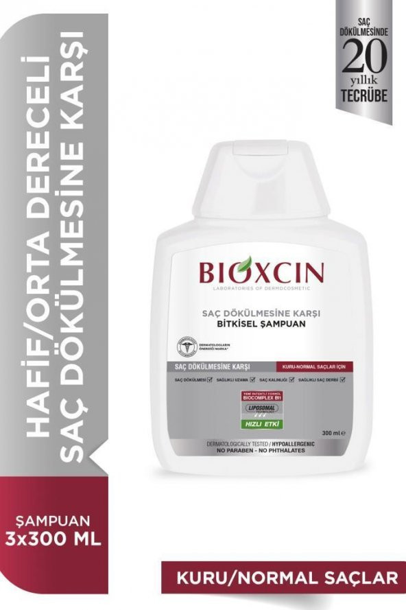 Bioxcin Klasik Kuru Ve Normal Saç Dökülmesine Karşı Şampuan 3 X 300 Ml - 2