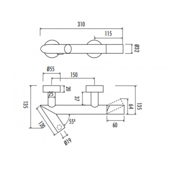 Creavit ST2500 Straw Banyo Armatürü - 2