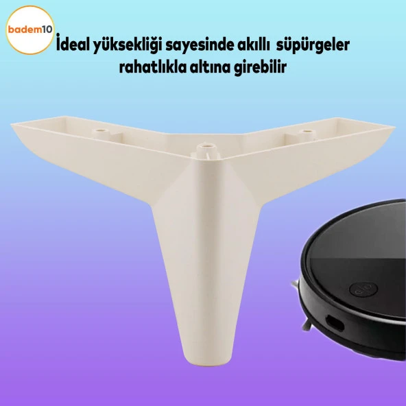 Napoli Lüks Mobilya Kanepe Sehpa Puf Koltuk Ayağı 12 Cm Krem Baza Ayakları - Resim 2