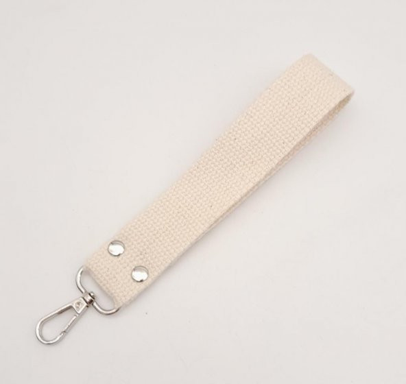 Angel Çanta Aksesuar Krem Pamuklu Kolon Elcik Gümüş Metalli