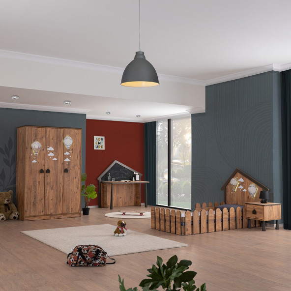 Setay Çocuk Odası, Garden Montessori Çocuk Odası, Dolap - Karyola - Komodin - Masa