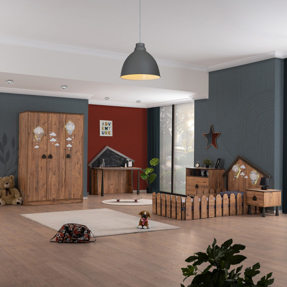 Setay Çocuk Odası, Garden Montessori Çocuk Odası, Dolap - Karyola - Komodin - Masa - Şifonyer