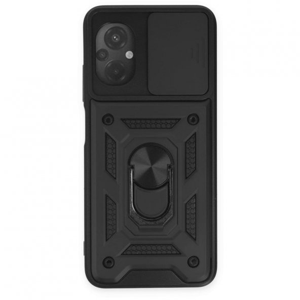 Xiaomi Poco M5 Kılıf Kamera Korumalı Sürgülü Yüzüklü Standlı Tank - 5