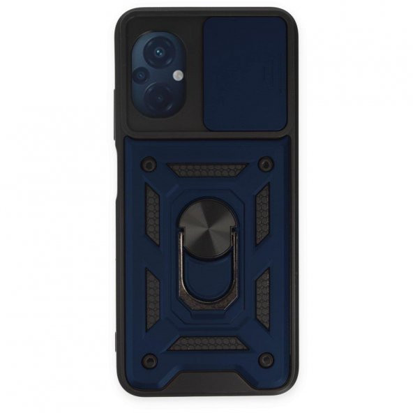 Xiaomi Poco M5 Kılıf Kamera Korumalı Sürgülü Yüzüklü Standlı Tank - 4