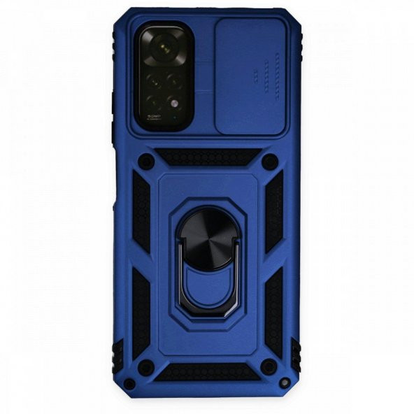 Xiaomi Redmi Note 11 Kılıf Kamera Korumalı Sürgülü Yüzüklü Standlı Tank - 4