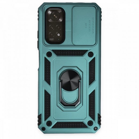 Xiaomi Redmi Note 11 Kılıf Kamera Korumalı Sürgülü Yüzüklü Standlı Tank - 6