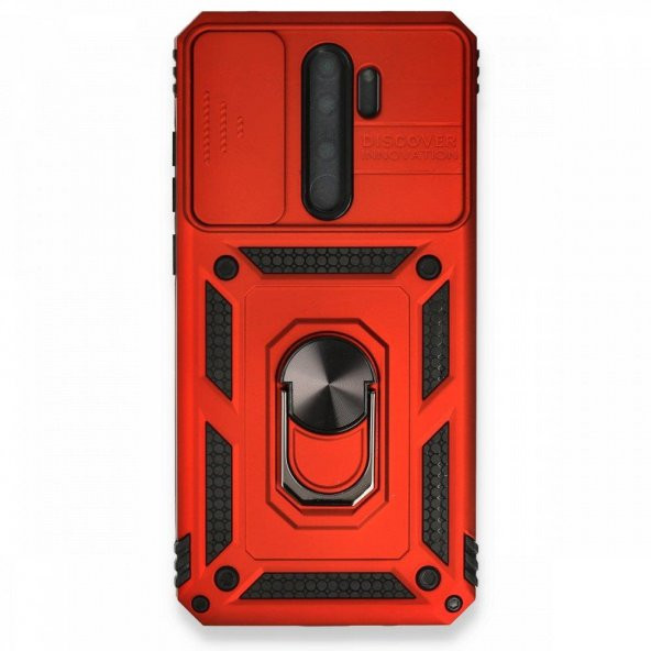 Xiaomi Redmi Note 8 Pro Kılıf Kamera Korumalı Sürgülü Yüzüklü Standlı Tank - 3