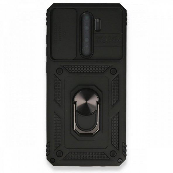 Xiaomi Redmi Note 8 Pro Kılıf Kamera Korumalı Sürgülü Yüzüklü Standlı Tank - 5