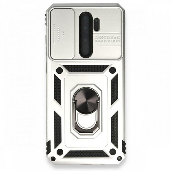 Xiaomi Redmi Note 8 Pro Kılıf Kamera Korumalı Sürgülü Yüzüklü Standlı Tank - 2