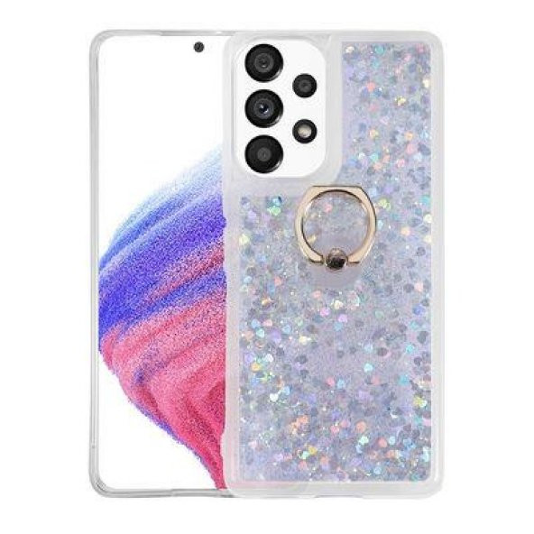 Samsung Galaxy A53 5G Kılıf Sulu Simli Akışkan Silikon