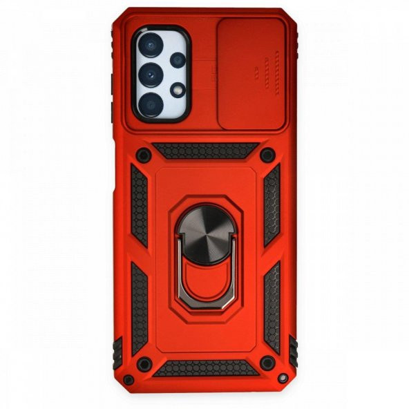 Samsung Galaxy A23 4G Kılıf Kamera Korumalı Sürgülü Yüzüklü Standlı Tank - 3