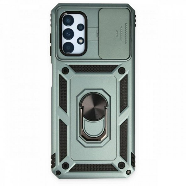 Samsung Galaxy A23 4G Kılıf Kamera Korumalı Sürgülü Yüzüklü Standlı Tank - 6