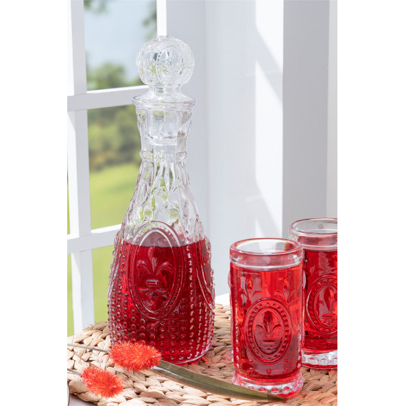 Glamis Cam Fleur De Lis Model Karaf 2 Bardaklı Set - 3