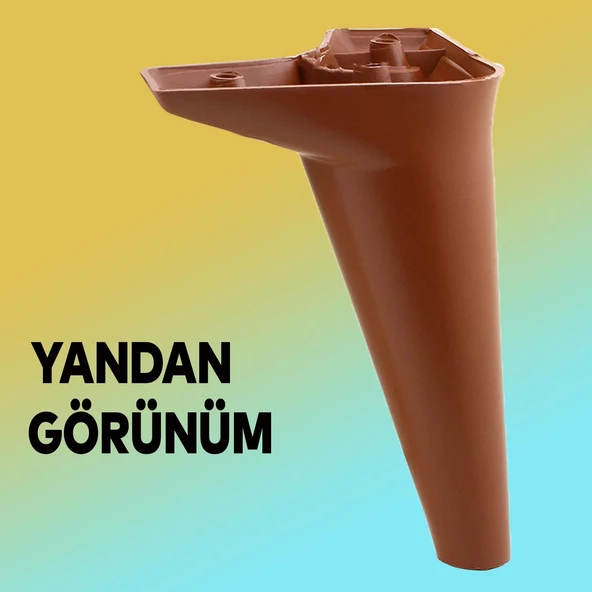 Aspen Lüks Mobilya Kanepe Koltuk Tv Ünitesi Baza Yükseltici Ayağı Ayakları 15 Cm Kahverengi Ayak - 6