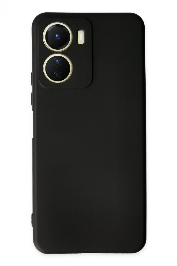 Vivo Y16 Kılıf Yumuşak Dokulu Silikon  - Siyah