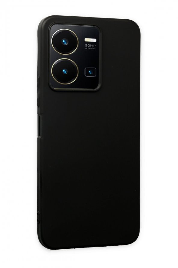 Vivo Y35 Kılıf Yumuşak Dokulu Silikon  - Siyah - Resim 2